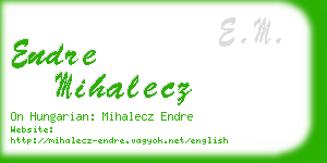 endre mihalecz business card